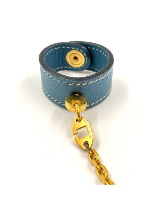 Hermes Glove Holder Nomad Leather Blue Gold Gloves - Picture 4 of 9